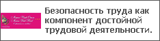 Безопасность труда как компонент достойной трудовой деятельности.